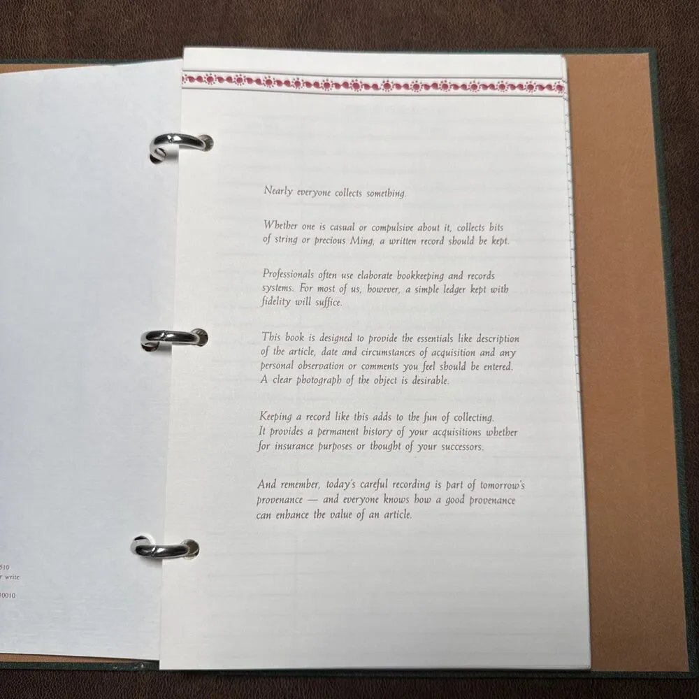 Vintage Caspari Collectors Journal Log Book 3 Ring Binder 1985 NEW No Writing